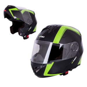 Výklopná Moto Helma W-Tec Vexamo  Černo-Zelená  Xl (61-62) W-tec