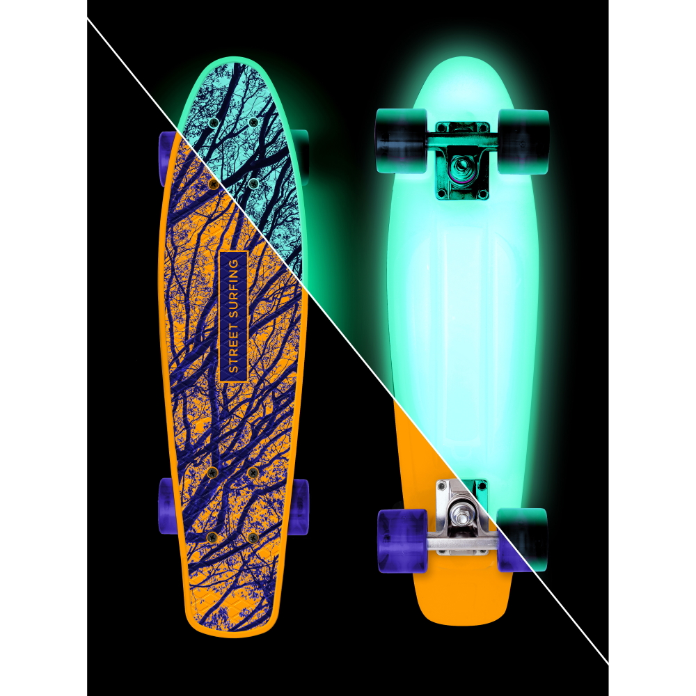 Svítící penny board Street Surfing Beach Board Glow Mystic Forest Street surfing