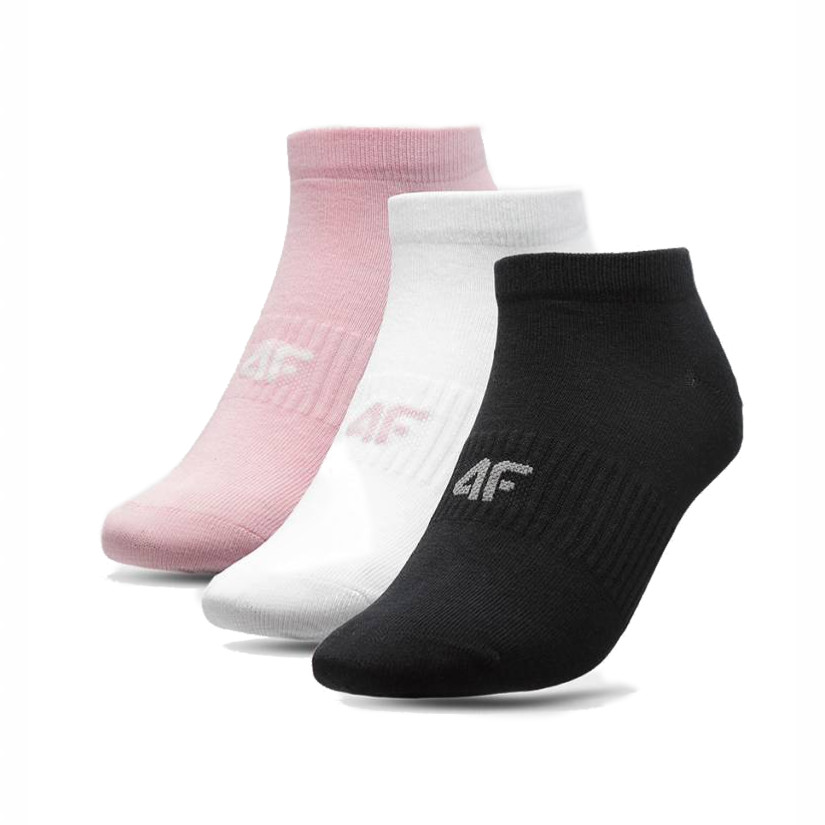 Dámské kotníkové ponožky 4F SOD003 3 páry  White+Pink+Deep Black 4f