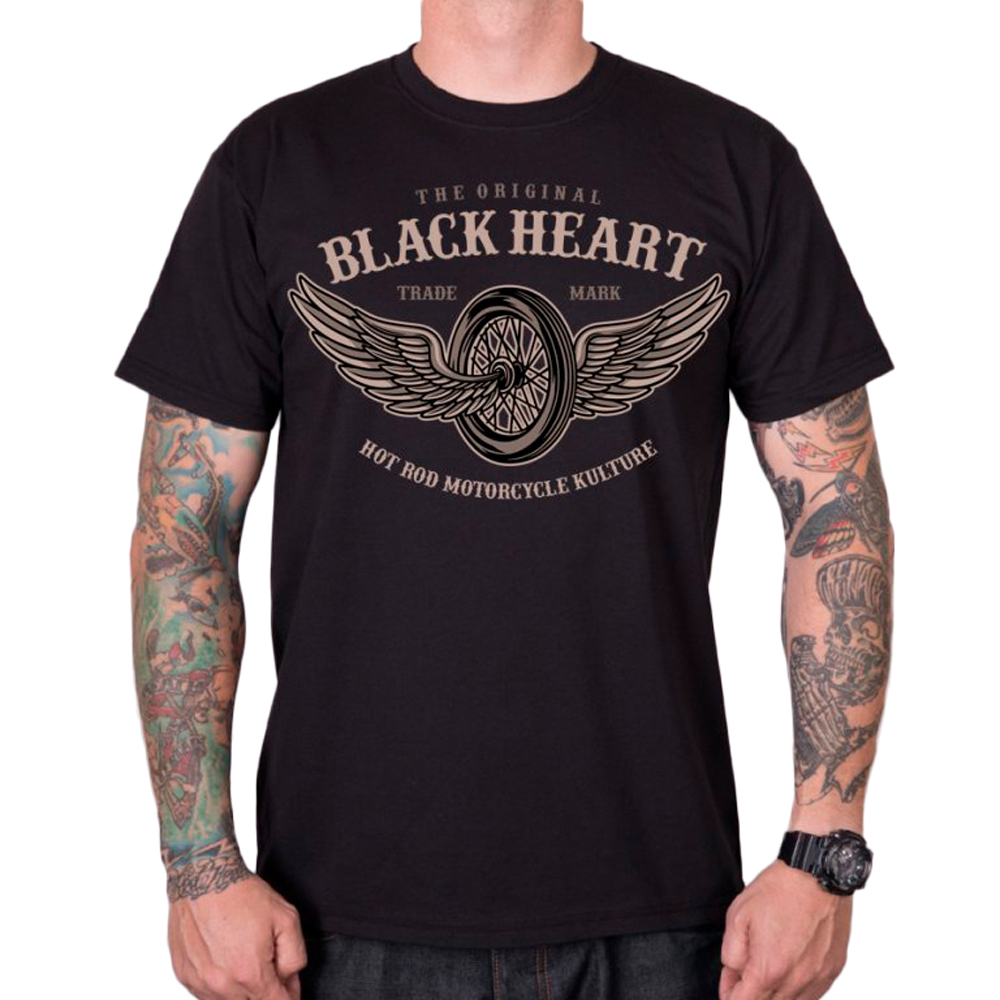 Triko BLACK HEART Wings  černá  M Black heart