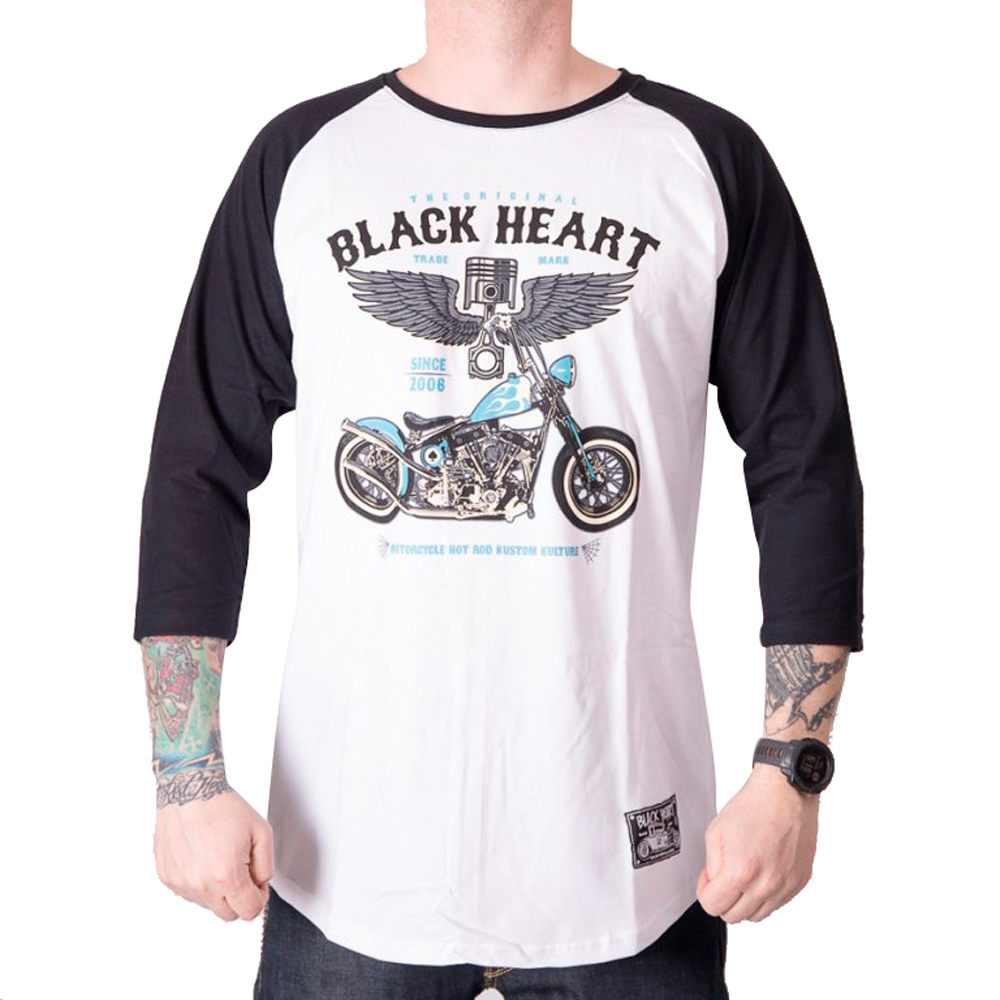 Triko s dlouhým rukávem BLACK HEART Blue Chopper RG  bílá  M Black heart
