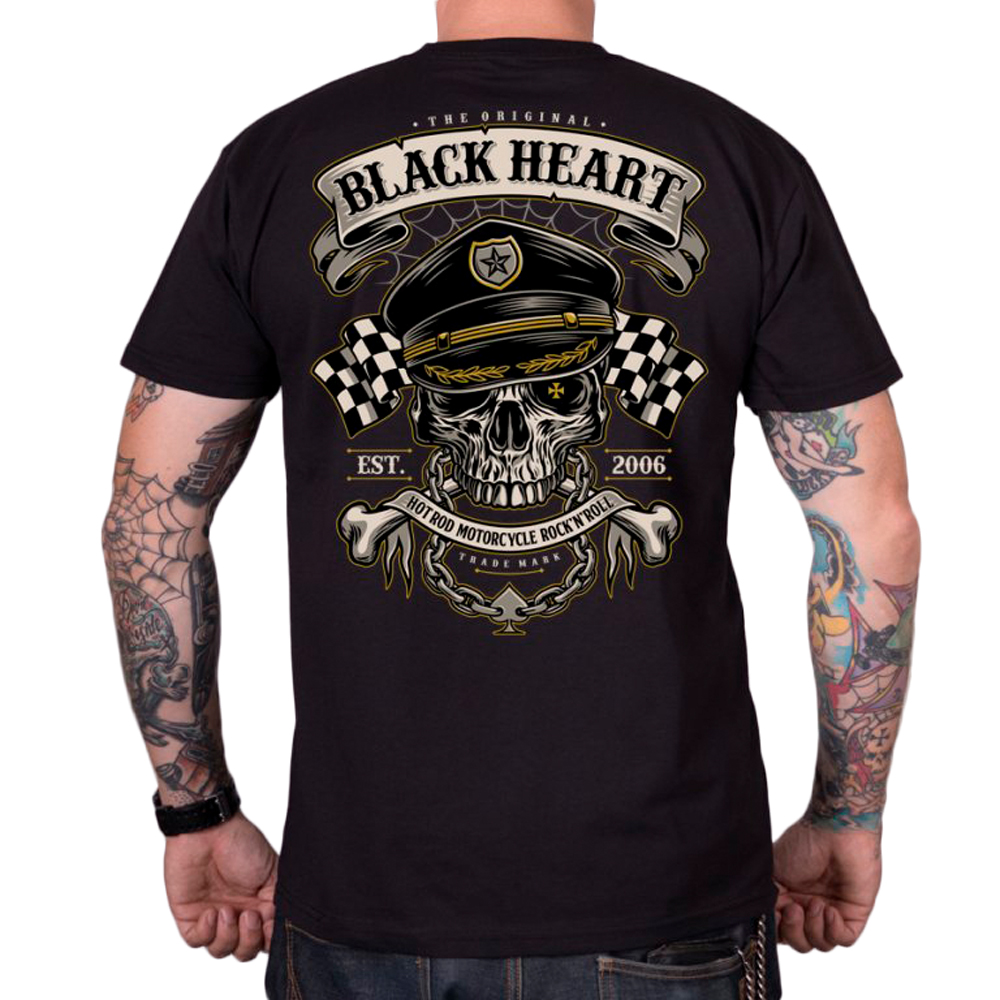 Triko BLACK HEART Old School Racer  černá  M Black heart