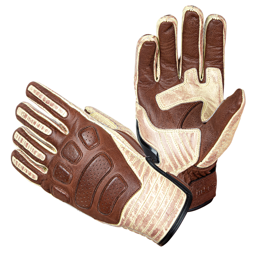 Kožené moto rukavice W-TEC Retro Gloves  hnědo-béžová  S W-tec