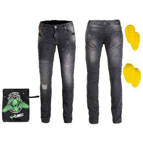 Pánské moto jeansy W-TEC Komaford  S  tmavě šedá W-tec