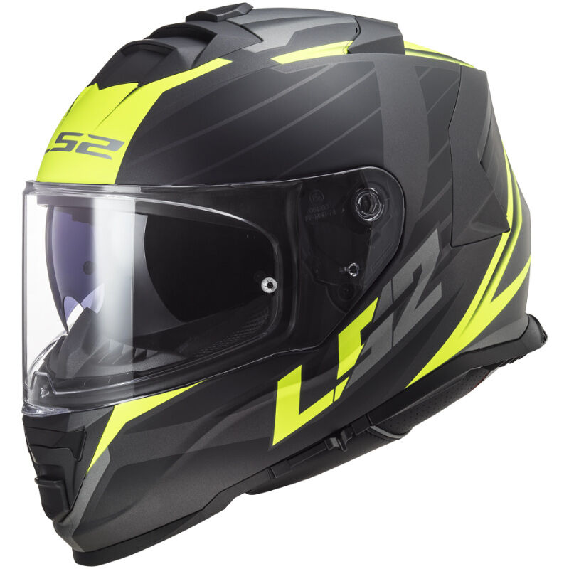 Moto helma LS2 FF800 Storm Nerve  Matt Black H-V Yellow  M (57-58) Ls2