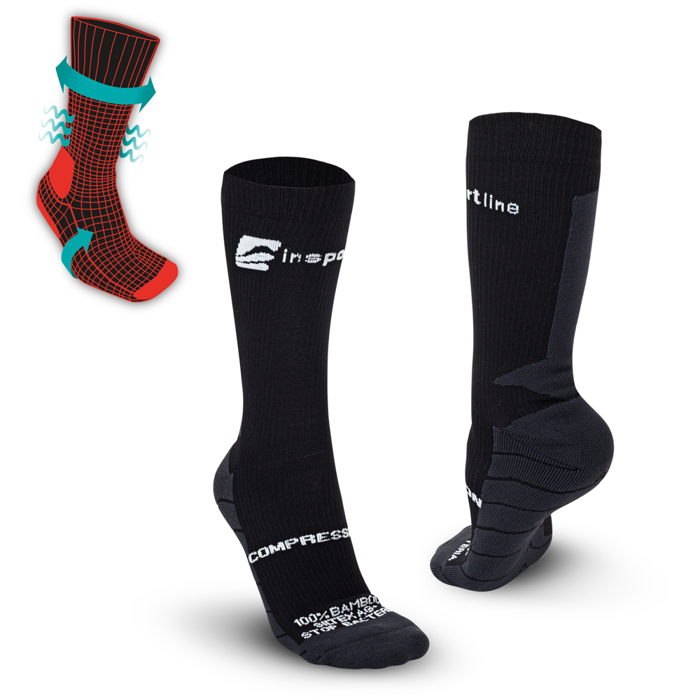 Kompresní klasické ponožky inSPORTline Compagio AG+  černá  35-38 Insportline