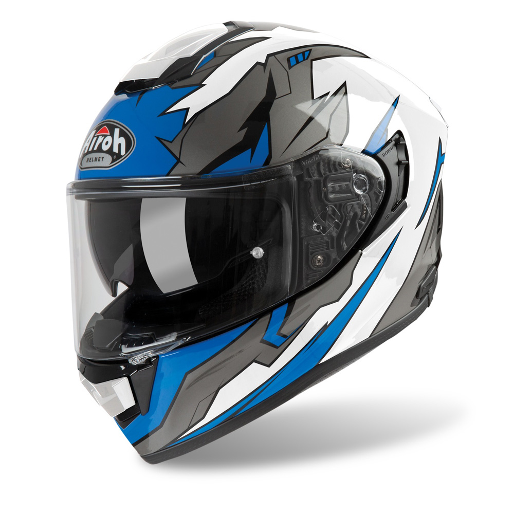 Moto přilba Airoh ST 501 Bionic bílá/modrá  XS (53-54) Airoh