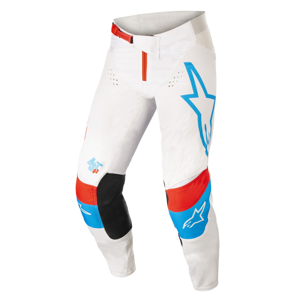 Motokrosové kalhoty Alpinestars Techstar Quadro bílá/modrá neon/č Alpinestars