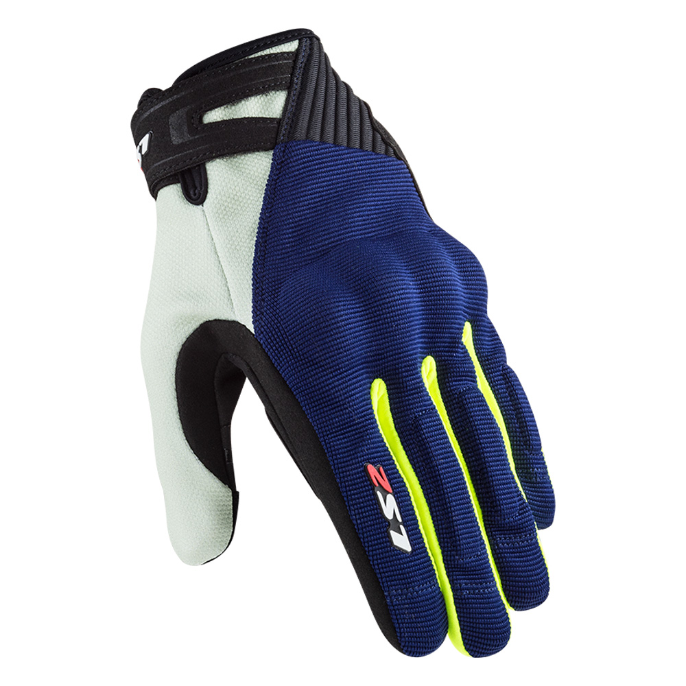 Pánské moto rukavice LS2 Dart 2 Blue H-V Yellow  modrá/fluo žlutá Ls2