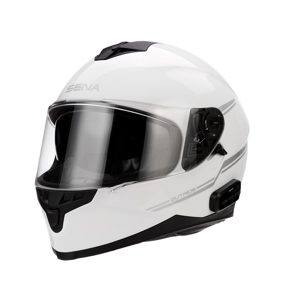 Moto přilba SENA Outride s integrovaným headsetem Shine White Sena