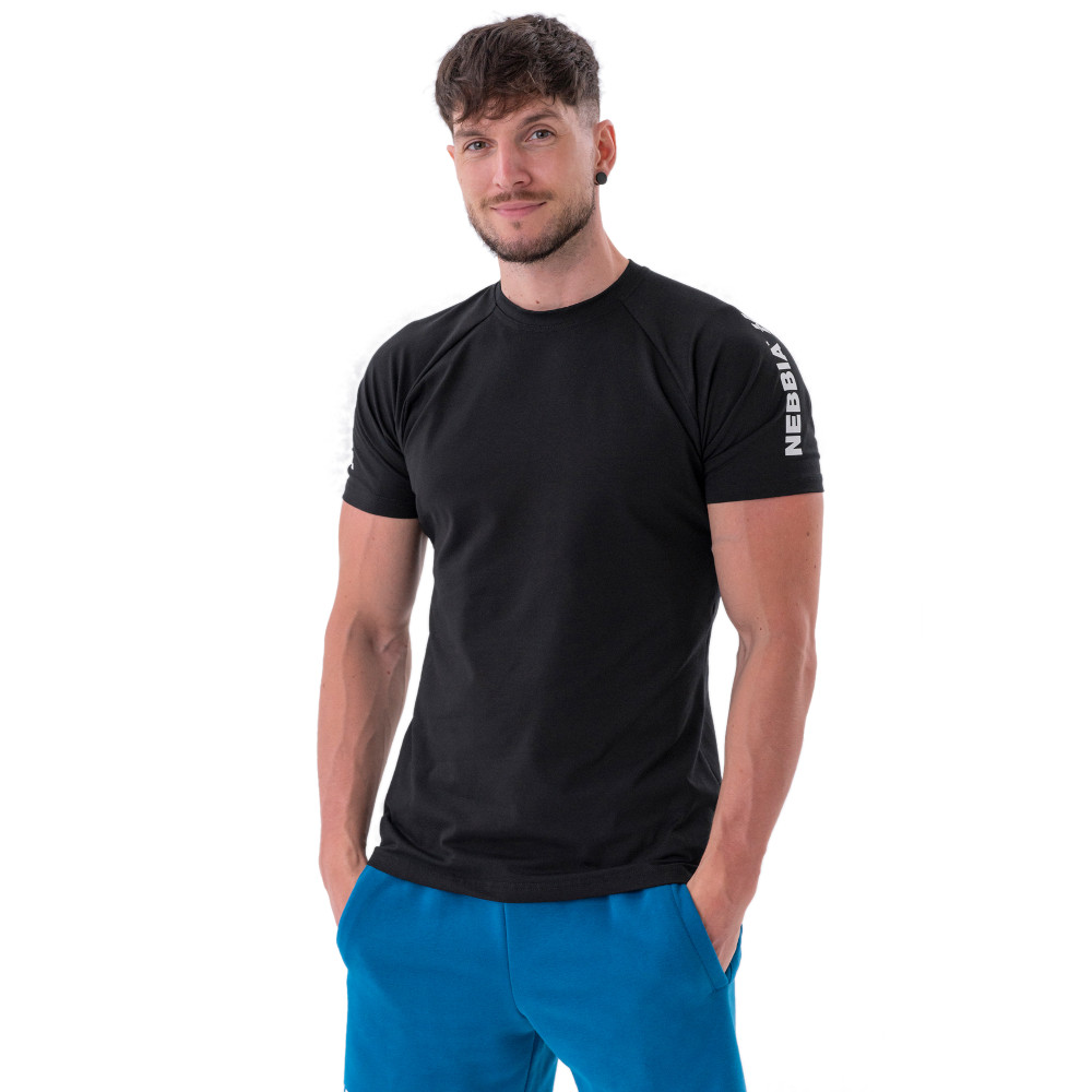 Pánské sportovní triko Nebbia „Essentials“ 326  Black  M Nebbia