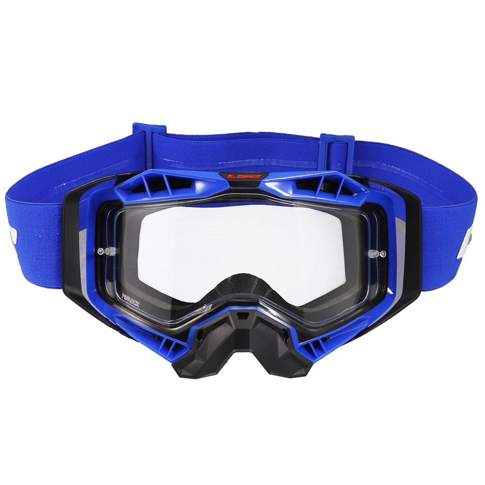 Motokrosové brýle LS2 Aura Black Blue čiré sklo Ls2