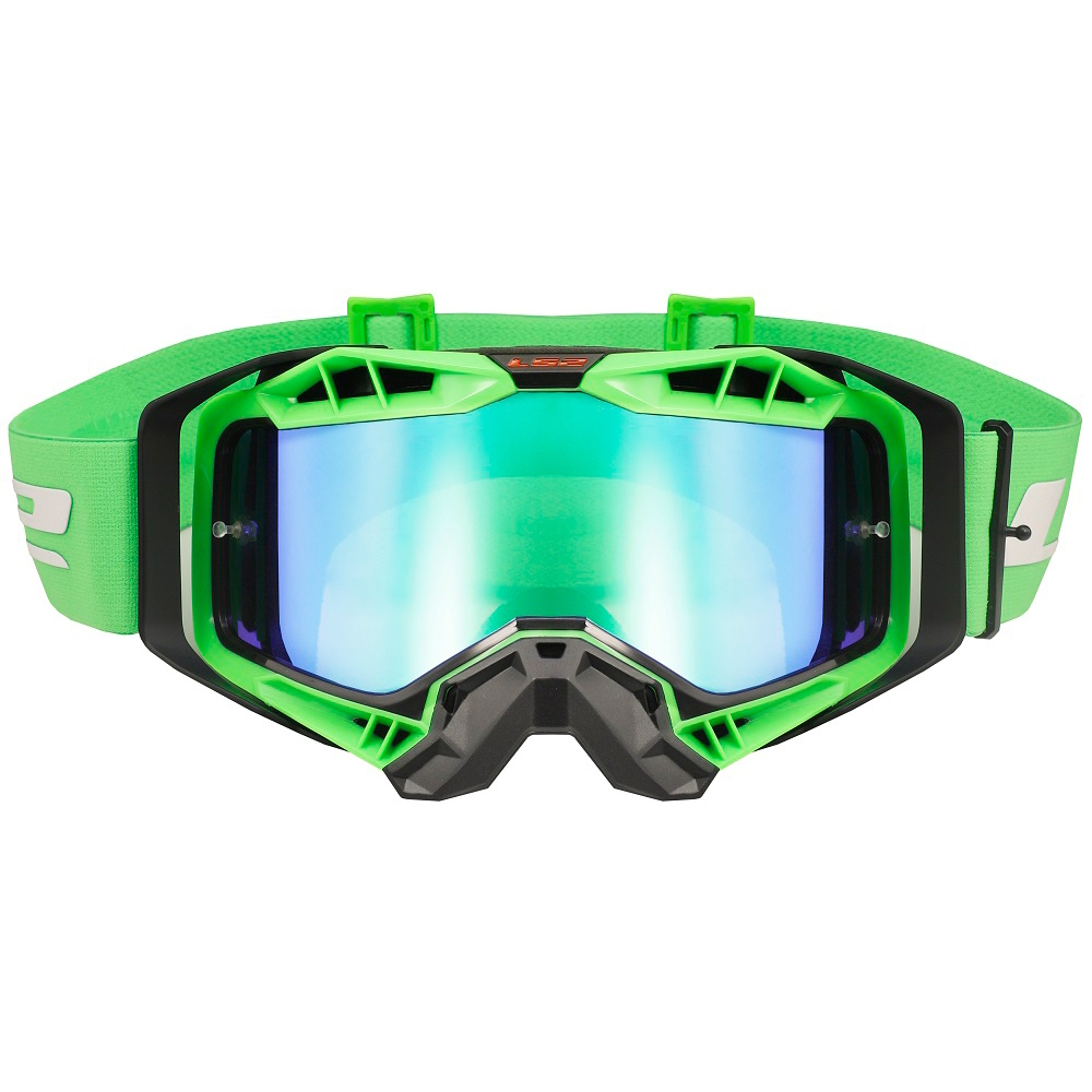 Motokrosové brýle LS2 Aura Pro Black H-V Green iridiové sklo Ls2
