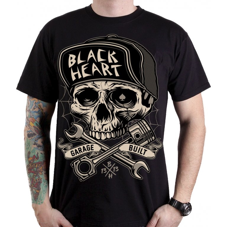 Triko BLACK HEART Garage Built  černá  M Black heart