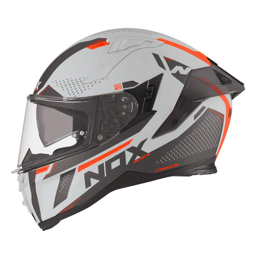 Moto přilba NOX N303-S NEO šedá-neon oranžová  XS (53-54) Nox