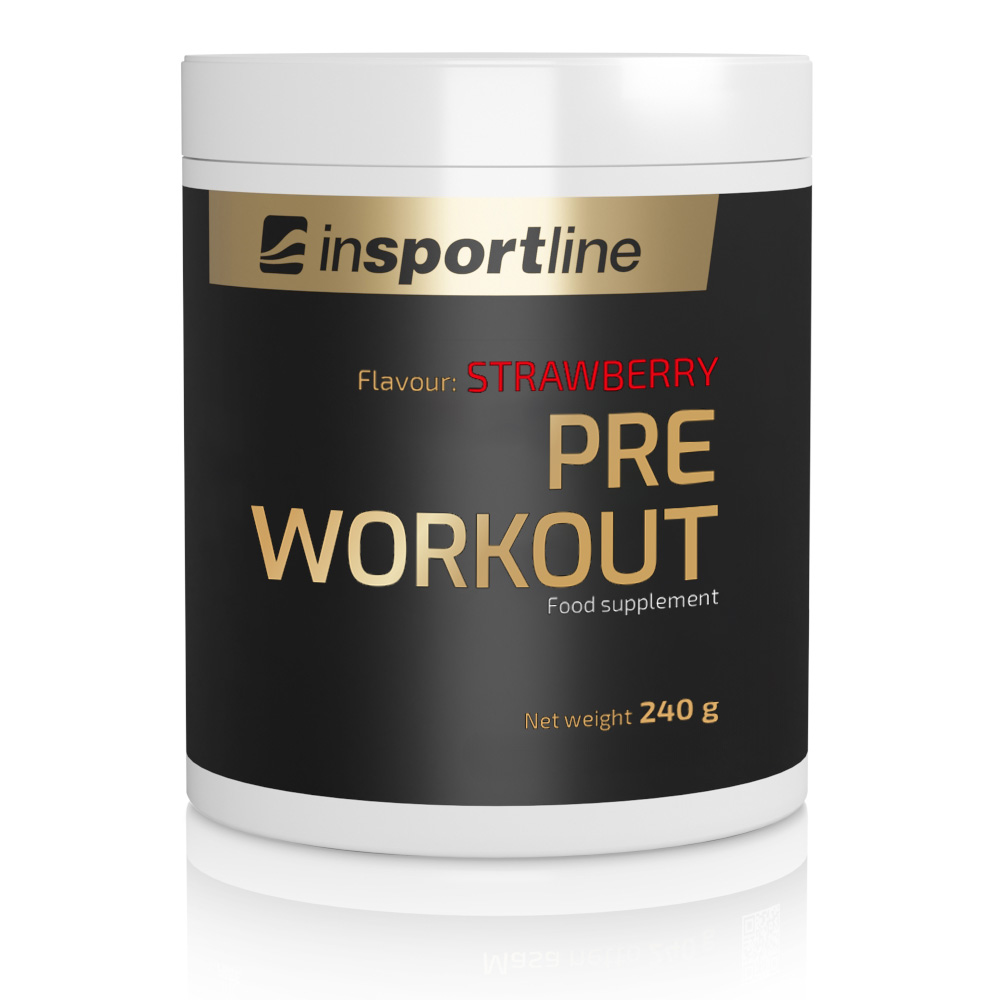 Doplněk stravy inSPORTline Pre Workout příchuť jahoda 240g Insportline