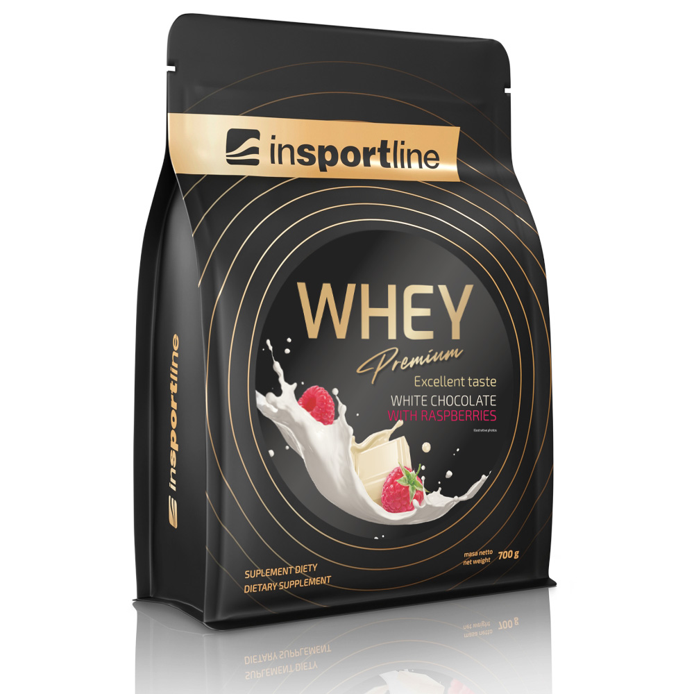 Doplněk stravy inSPORTline WHEY Premium Protein 700g  bílá čokoláda s malinami Insportline