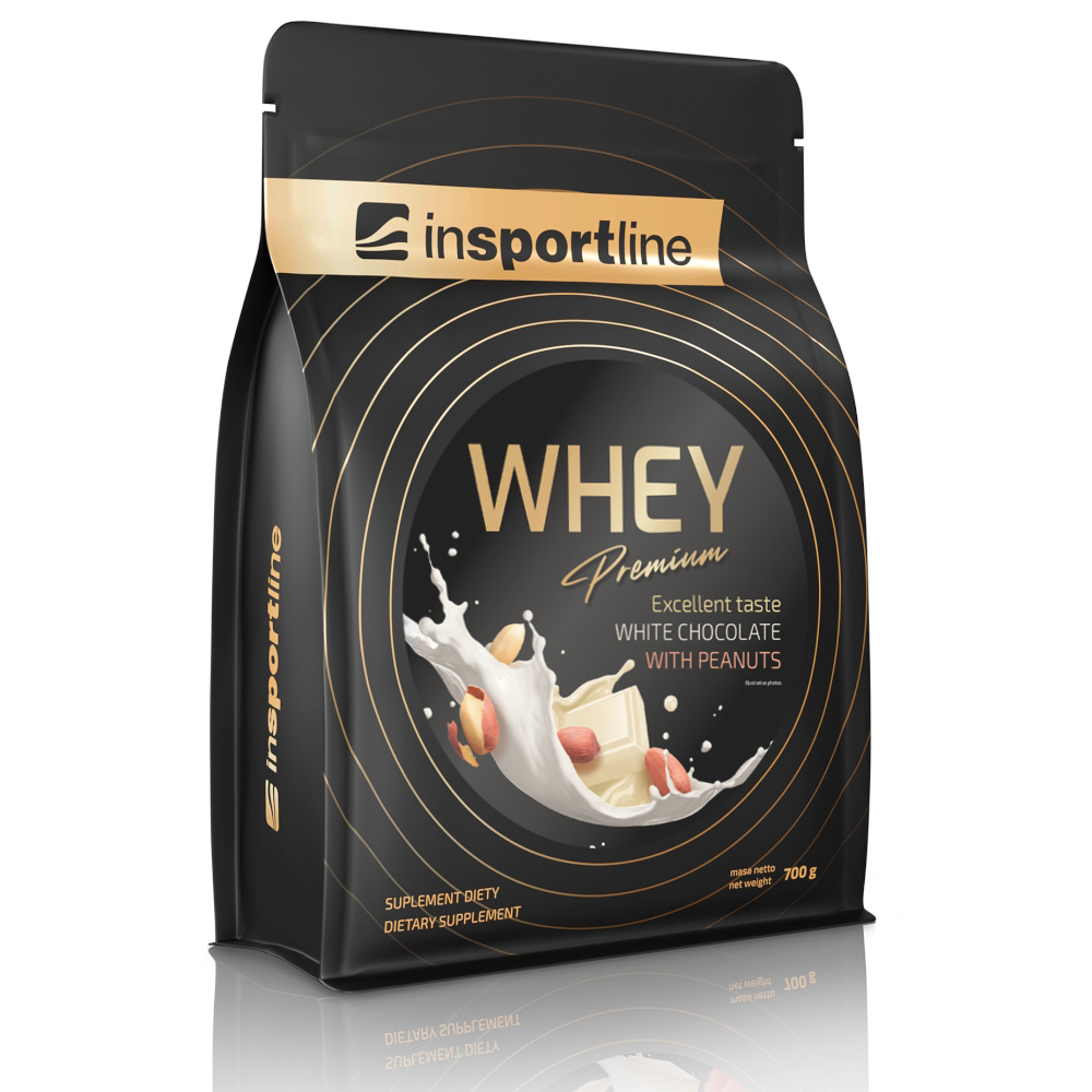 Doplněk stravy inSPORTline WHEY Premium Protein příchuť bílá čokoláda s arašídy 700g Insportline