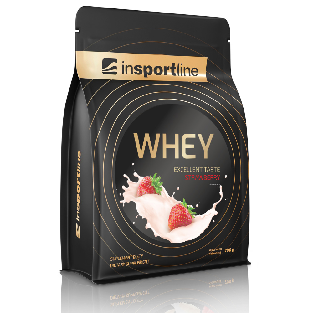 Doplněk stravy inSPORTline WHEY Protein příchuť jahoda 700g Insportline