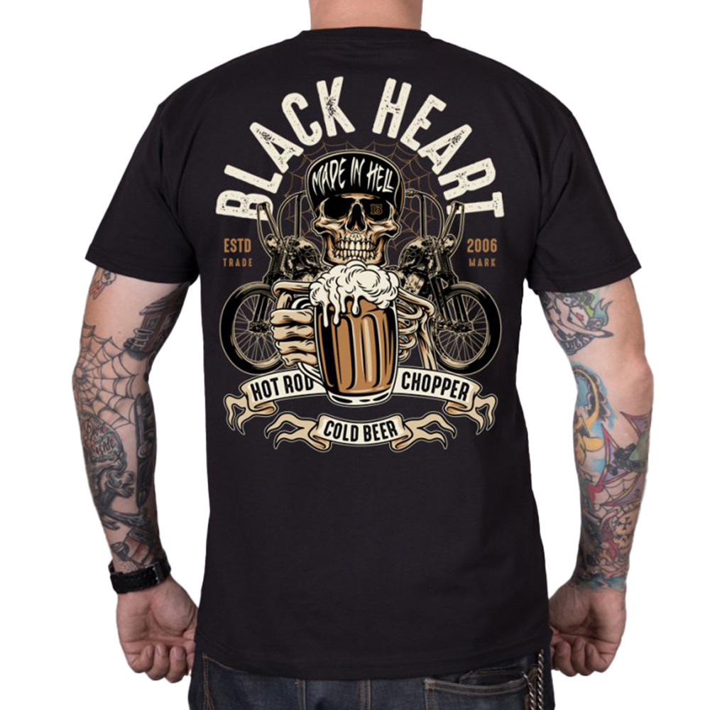 Triko BLACK HEART Beer Biker  černá  M Black heart