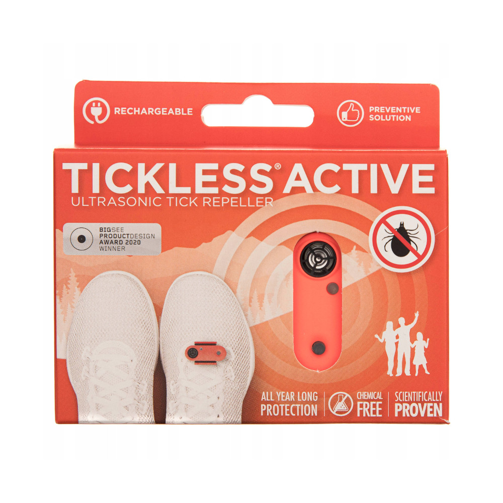 Ultrazvukový repelent proti klíšťatům Tickless Active pro sportovce  Coral Tickless